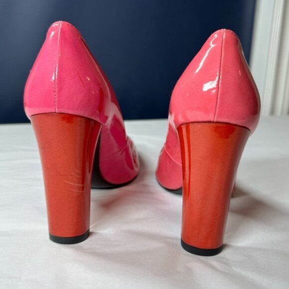 Stuart Weitzman Pink ; Red Patent Leather Pumps Size 6 - Picture 12 of 15